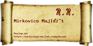 Mirkovics Majlát névjegykártya
